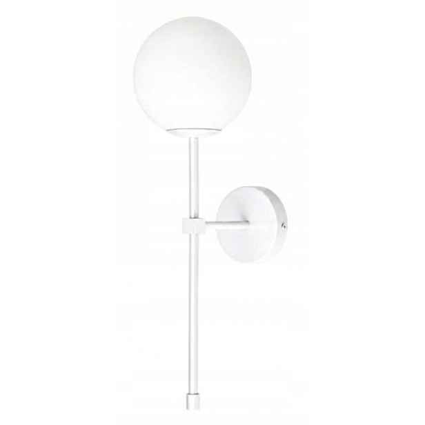 Minimalistická bílá nástěnná lampa Milano mléčná koule