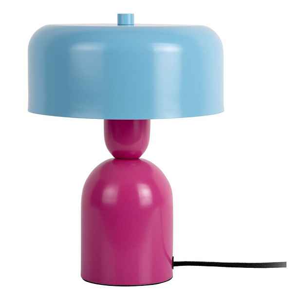 Modrá/růžová kovová stolní lampa (výška 24 cm) Double Funky – Leitmotiv