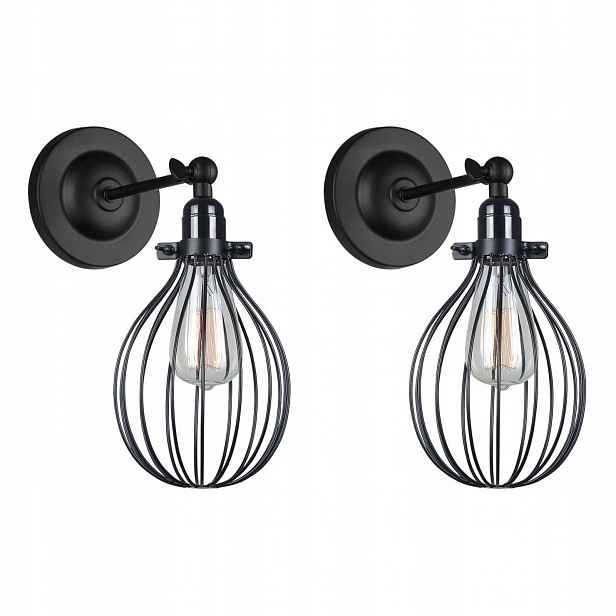Sada dvou elegantních nástěnných lamp Lesto černé barvy Italux