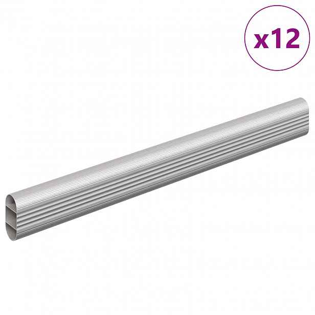vidaXL Tyč Skříně 12 ks Stříbrná 264 x 15 x 29 mm Hliníková slitina