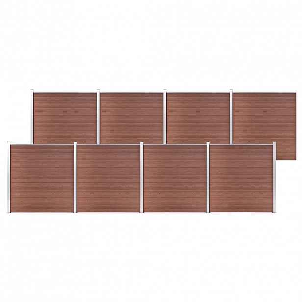 vidaXL Zahradní plot WPC 1 391 x 186 cm hnědý