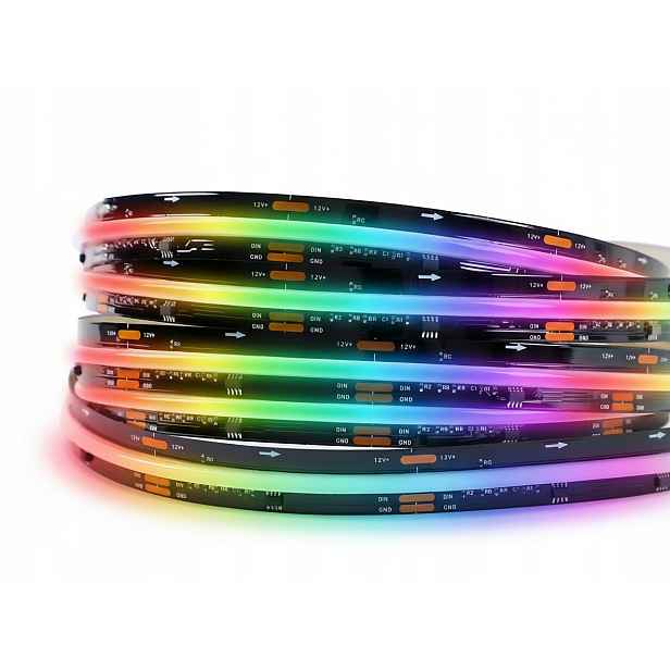 Digitální Led pásek Cob Rgb WS2811 tekoucí Magic Pixel Rgbic 12V 432LED/m