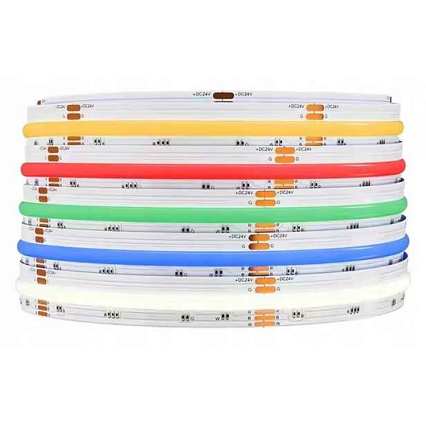 Led pásek Rgb W Cob 24V Neon Rgb Bílý Teplý 3920 Diod Rolka 5M Kvalita