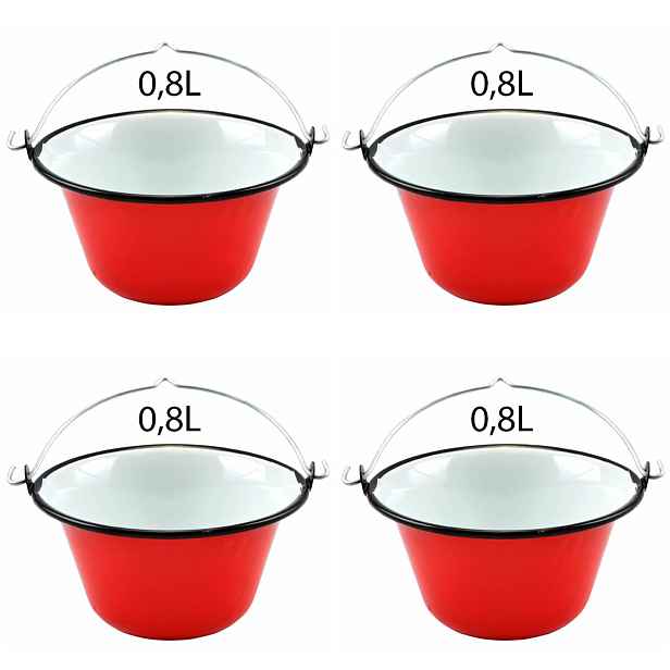 Perfect Home Smaltovaný servírovací kotlík na guláš 0,8l, 4ks, 21117
