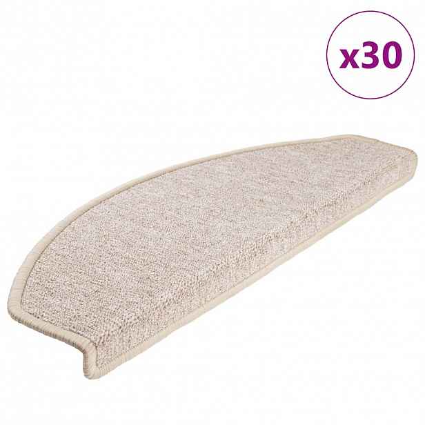 vidaXL Samolepicí schodové rohože 30 ks 65 x 24 x 4 cm Non-Slip Taupe