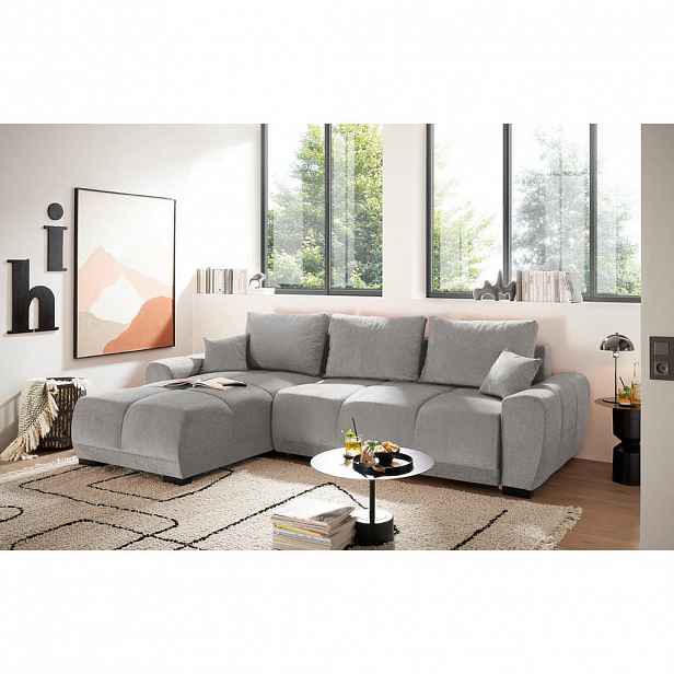 Livetastic ROHOVÁ ROZKLÁDACÍ POHOVKA, textil, barvy stříbra