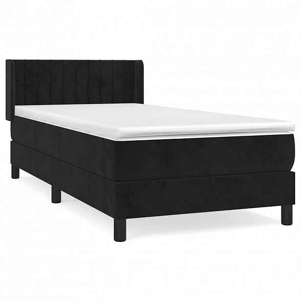 vidaXL Box spring postel s matrací černá 80 x 200 cm samet