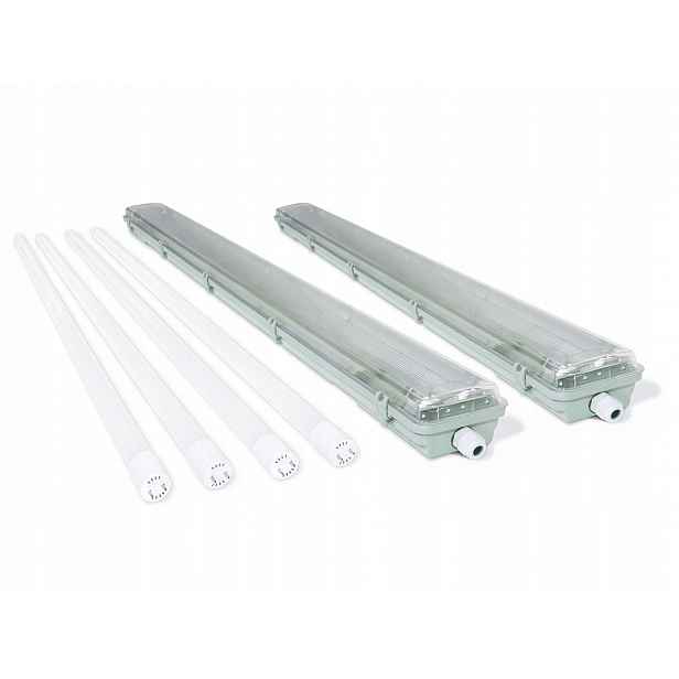 2x Hermetické Svítidlo 2x120CM Led Světýlko Dílenská Kanálová Lampa