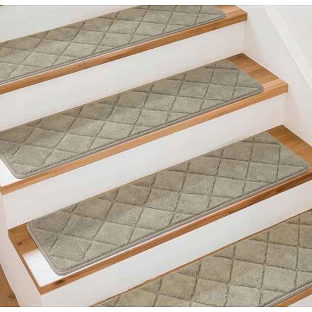 Nášlapy na schody 15 ks 76x20 cm protiskluzové samolepicí béžové