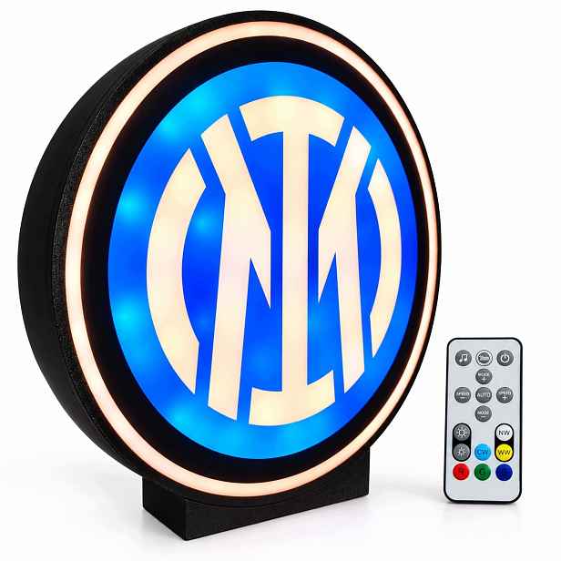 Podsvícený Herb Inter Milan Led Rgbw 25 cm Usb dálkový ovladač pro fanouška