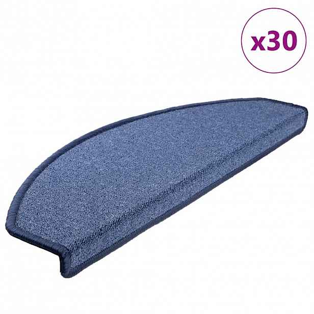 vidaXL Samolepicí schodové rohože 30 ks 65 x 24 x 4 cm Non-Slip Modrá