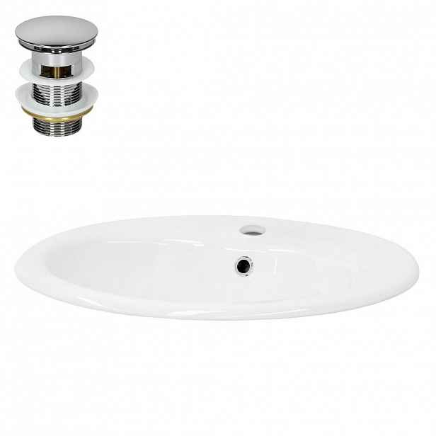 LuxeBath UMYVADLO bílé 57x19,5x48,5 cm s odtokovou sadou