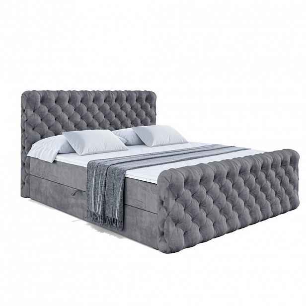 ALTDECOR AMERICKÁ POSTEL BOXI8-Z – 160 × 200 cm – H3 – tmavě šedá