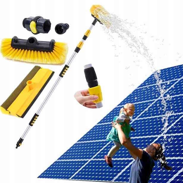 Kartáč A Stěrka Na Mytí Fotovoltaických Panelů Solárů Teleskop 3 M