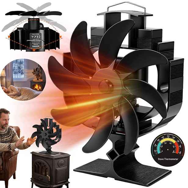 Krbový Ventilátor 8-LOPATKOVÝ Termoelektrický Rozvaděč S Magnetickou Funkcí