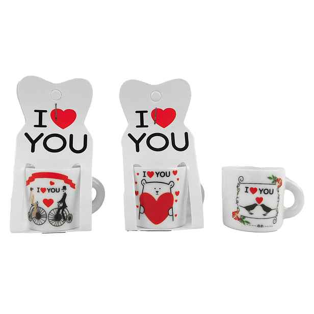PROHOME - Hrnek I love you 3x3cm různé motivy
