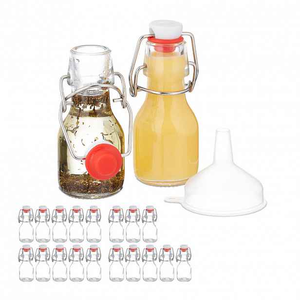 Relaxdays LAHVIČKY Průhledné 20dílné-Set skleněné 50 ml