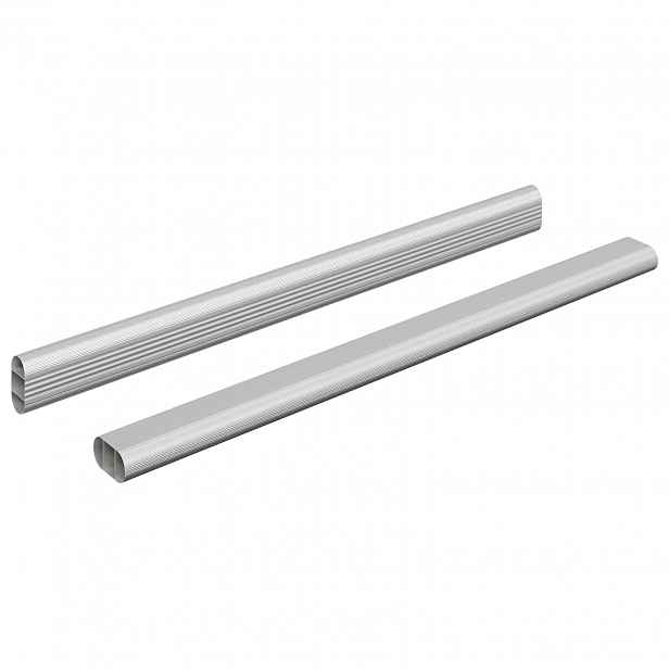 vidaXL Tyč Skříně 2 ks Stříbrná 371,5 x 15 x 29 mm Hliníková slitina