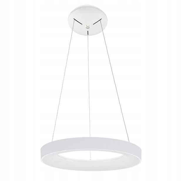 Závěsná Led lampa bílá kulatá 48 cm nad stůl a ostrov do obývacího pokoje 3000K Italux
