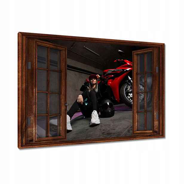Obrazy 120x80 Červený motocyklový závodník