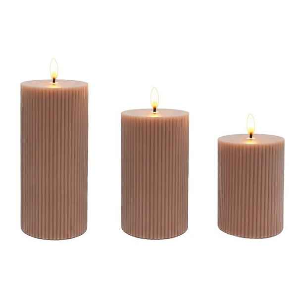 3 x Led svíčky z pravého vosku s blikajícím plamenem (P11) 723