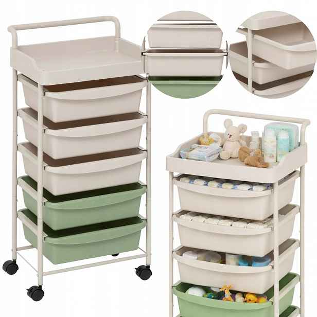 Skříňka Na Kolečkách mobilní Organizér do kuchyně kanceláře koupelny Pomocník 82 cm