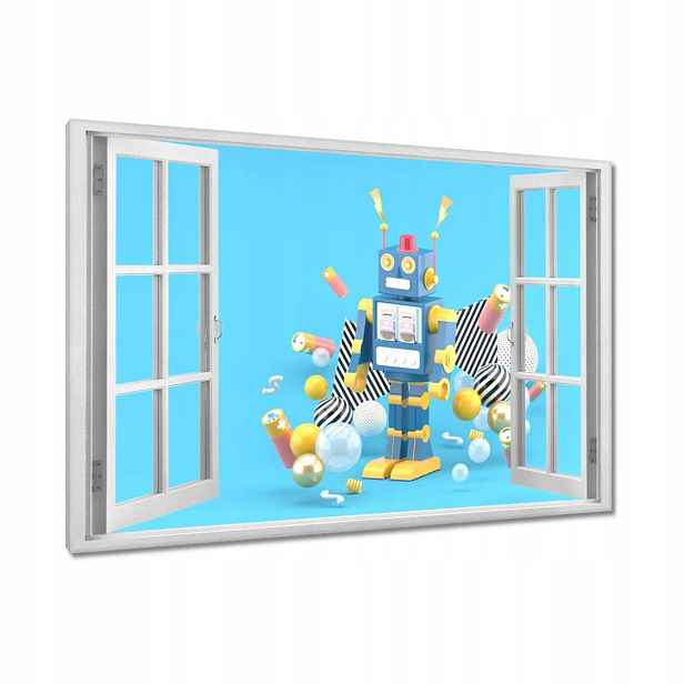 Obrazy 90x60 Modrý robotický robot