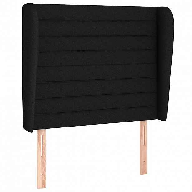 vidaXL Čelo postele typu ušák černé 93x23x118/128 cm textil