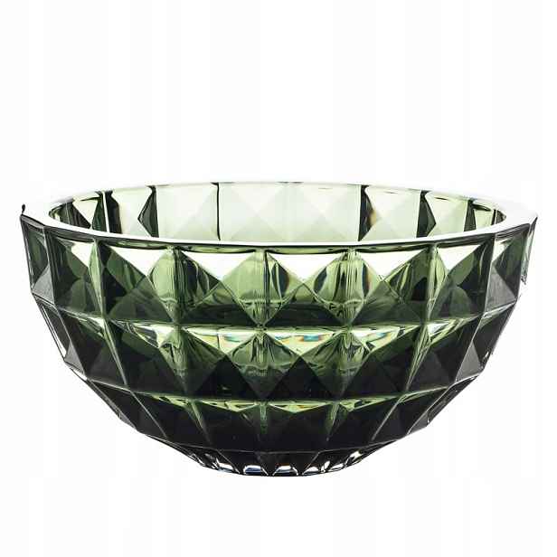 Bohemia Diamond Smokey Zelená Křišťálová Mísa 280 MM