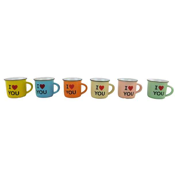 PROHOME - Hrnek I love you 5x5,5cm sada 6ks