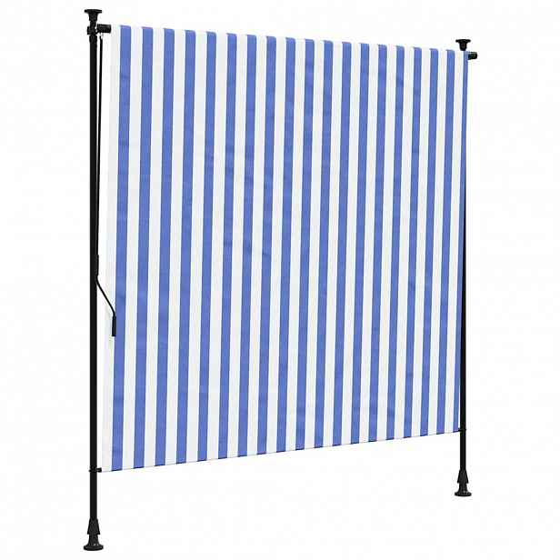 vidaXL Venkovní roleta modrá a bílá 150 x 270 cm textil a ocel