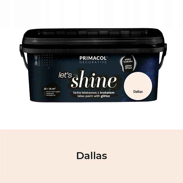 Primacol Let's Shine Dekorativní Barva Se Třpytkami Dallas 2L Pastelově Růžová