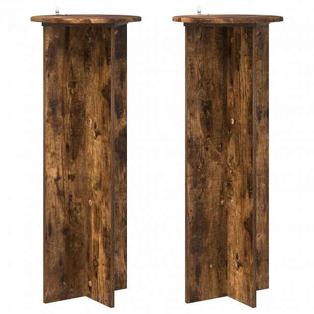 vidaXL Stojan na rostliny 2 ks Kouřový dub Ø40 x 100 cm