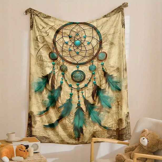 Deka Lapač Snů retro vintage Boho Etno Art 150x200 cm měkká dárek