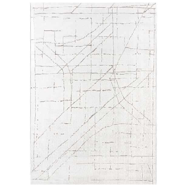Koberec béžový 120x170 cm abstraktní moderní pro alergiky Oeko-Tex