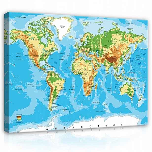 Obraz na plátně stěna Mapa Světa pro děti 120x80