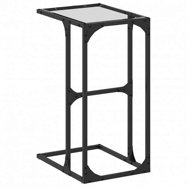 vidaXL Odkládací stolek s průhledným sklem 40 x 30 x 61,5 cm ocel