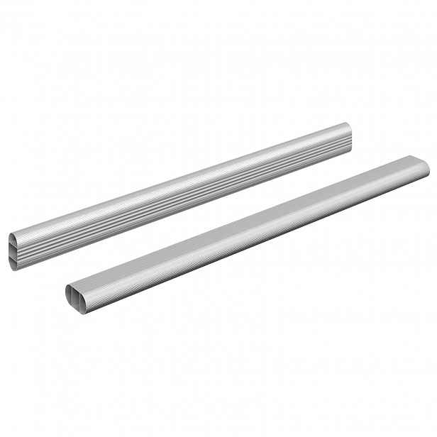 vidaXL Tyč Skříně 2 ks Stříbrná 464 x 15 x 29 mm Hliníková slitina