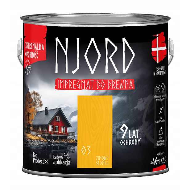 Njord Ochranný A Dekorační Impregnát Na Dřevo 2,5 L Zimní Slunce