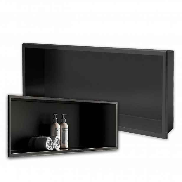 Koupelnová Polička Podomítková Kolínek 60x30x10CM Černá Modern