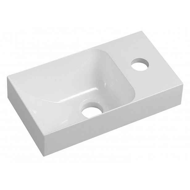 Sapho Small - Umývátko Piccolino, 31x17 cm, bez přepadu, otvor pro baterii vpravo, bílá PK305