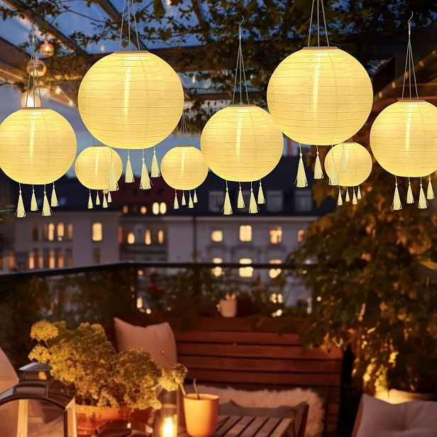 Solární Zahradní Led Lampy 2 Kusy 25 cm Voděodolné
