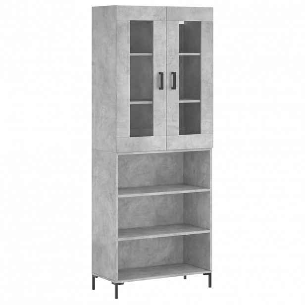 vidaXL Skříň highboard betonově šedá 69,5x34x180 cm kompozitní dřevo