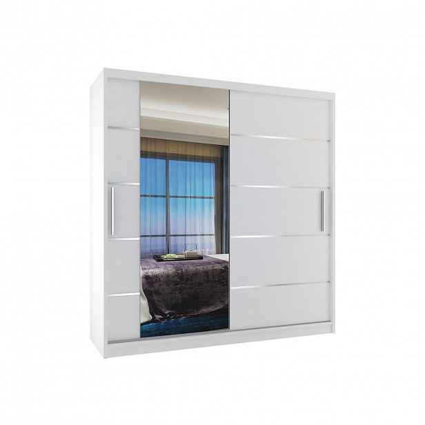 B BELINI GROUP POSUVNÁ SKŘÍŇ Verona MBP, Bílá Mat, 158 cm, se zrcadlem