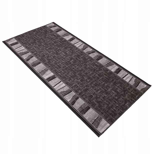 Koberec Běhoun do předsíně 100x130, protiskluzový, obšitý Zorro Grey
