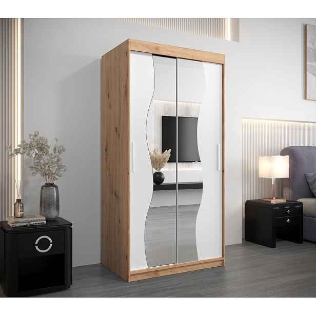 Šatní skříň Abi Mr Dveře: Dub sonoma, Rozměr: 180 cm, Korpus: Bílá