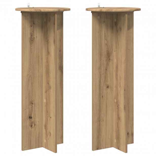 vidaXL Stojan na rostliny 2 ks Dub artisan Ø40 x 100 cm