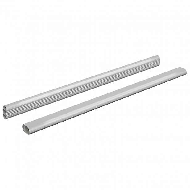 vidaXL Tyč Skříně 2 ks Stříbrná 472 x 15 x 29 mm Hliníková slitina