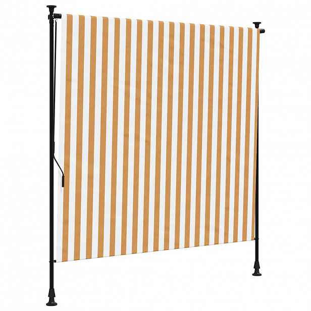 vidaXL Venkovní roleta oranžová a bílá 150 x 270 cm textil a ocel