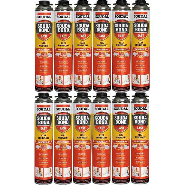 12 Ks Soudal univerzální stavební lepidlo Soudabond Easy 750 ml